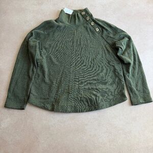 J. Crew Factory Wide button-collar pullover sweatshirt • size large • BS221